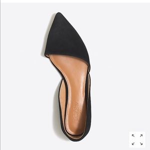 Black suede D’Orsay flat